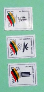 Lithuania - 422-24, MNH Set. Olympic Emblems. SCV - $2.00