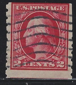 Scott # 413  Lot E225 2c Washington Coil Type I perf 8 1/2 Vertical  Used