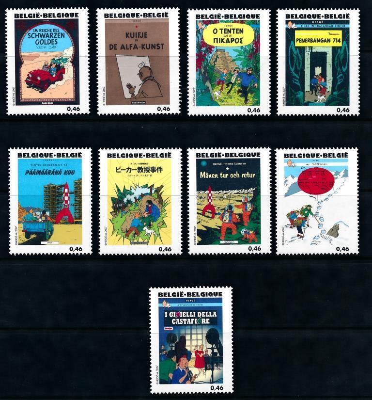 Belgium 2007 TINTIN complete set very fine MNH 2 Scans 2234ay