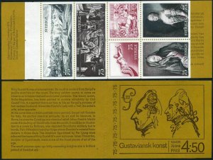 Sweden 940-945a booklet,MNH.Michel 770-775 MH 36. 18th century Swedish art,1972.