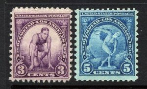 US 1932 Los Angeles Summer Games Olympics #718-719 SET - NEVER HINGED