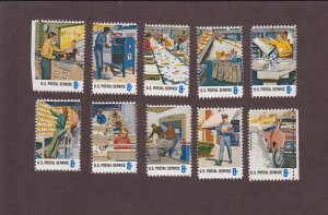 US, 1489-98, POSTAL EMPLOYEES, MID CENTURY, VINTAGE MNH VF, 1970'S