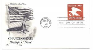 U594 'C' Domestic Mail embossed Stamped Envelope ArtCraft FDC