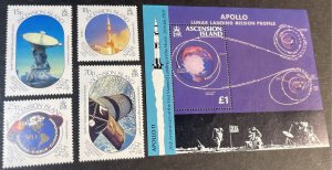 ASCENSION ISLAND # 468-472-MINT NEVER/HINGED--COMPLETE SET + SOUVENIR SHEET-1989