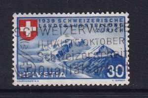 Switzerland  #252  used 1939  Alpine scenery 30c  German inscription