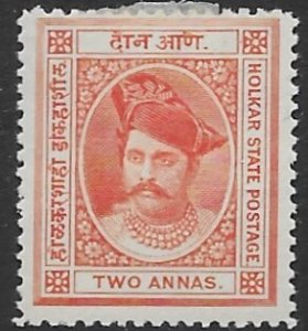 India - Indore   7  1889   two annas   fine mint -hinged