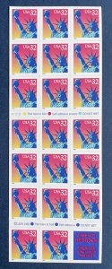 SCOTT #3122a STATUE OF LIBERTY Booklet Pane of 20 US 32¢ Stamps MNH 1997