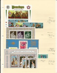 Penrhyn Island Collection 6 Stock Sheets, Mint NH Sets & Sheets, 1976-1984