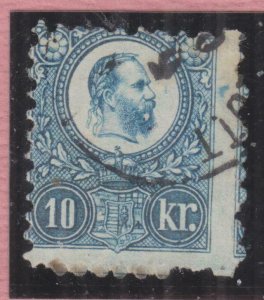 HUNGARY, 1871 Engraved, 10k. Blue, used.