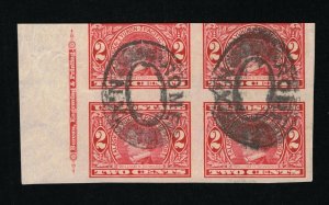 GENUINE SCOTT #371 USED ALASKA YOUKON PACIFIC FULL BEP BLOCK OF 4 ROME NY CANCEL