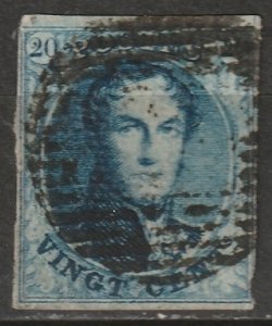 Belgium 1851 Sc 7b used medium paper