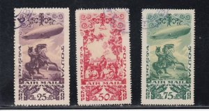 Tannu Tuva # C13-15, Zeppelin & Horsemen, Used, 1/3 Cat.