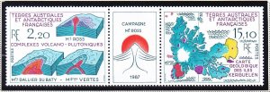 FSAT / TAAF 141a (140-41) MNH 1988 Mt. Ross Campaign Pair w/Label Very Fine