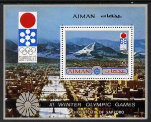 Ajman 1971 Sapporo Winter Olympics m/sheet 10r value unmo...