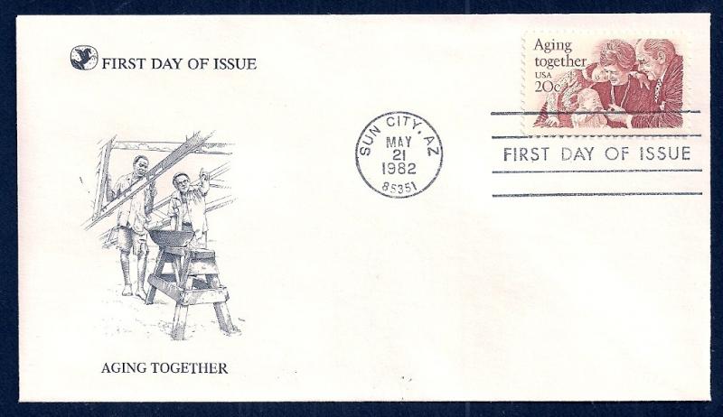 UNITED STATES FDC 20¢ Aging Together 1982 Readers Digest