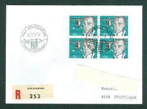 Switzerland. Flight Cover 1977.Reg.4-Block.Aviation Pioneer Mittelhol.Sc# 620.