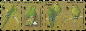 Norfolk Island 1987 Sc 421 Birds Parrots WWF CV $17.50