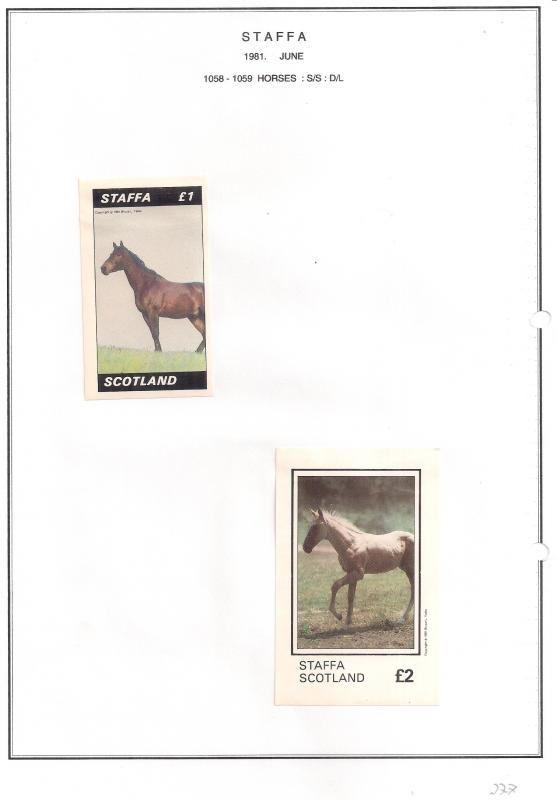 SCOTLAND - STAFFA - 1981 - Horses - Souv, D/L Sheets - M L H