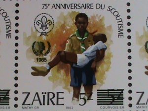 ZAIRE-1982-11207-1213 SCOUTING YEAR COMPLETE   MNH STRIPS OF 4 SETS-VERY FINE