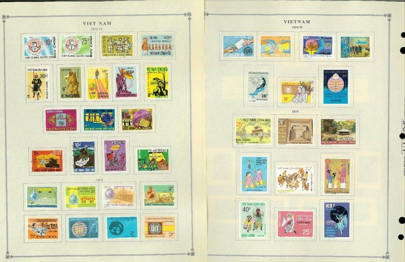 Viet Nam 1951-1975 Mint(mostly) & Hinged on 21 Scott  International Pages.