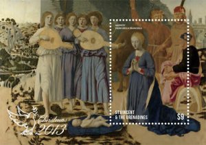 St. Vincent 2013 - SC# 3893 Christmas, Nativity Painting - Souvenir Sheet - MNH