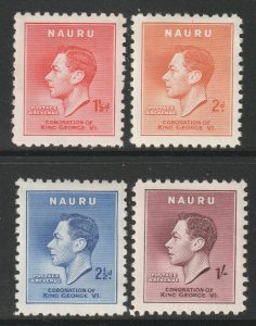 Nauru Scott 35/38 - SG44/47, 1937 Coronation Set MH*