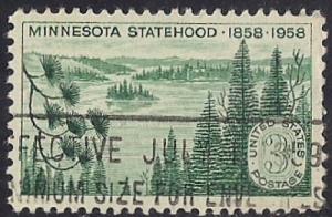 1106 3 cent Minnesota Statehood Centennial VF used