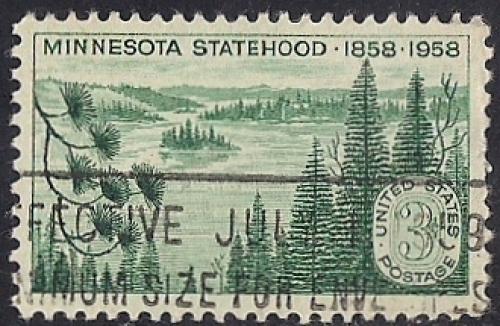 1106 3 cent Minnesota Statehood Centennial VF used