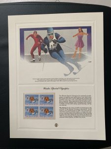 SCOTT 2142 winter special Olympics USPS COMMEMORATIVE STAMP PANEL