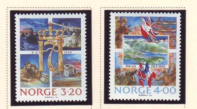 Norway Sc 975-6 1990 German Invasion stamp set mint NH