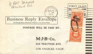 United States California Burbank 1939 machine  Business Reply Envelope  2c Po...