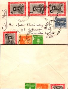 1958 Cuba Multi-Stamp to United States ( Postal History ), 1958