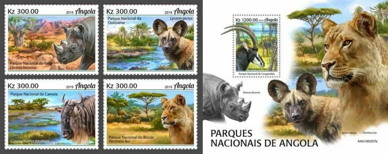 Z08 IMPERF ANG190207ab Angola 2019 National Parks MNH ** Postfrisch