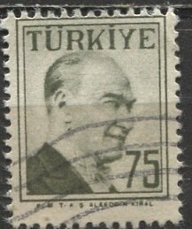 Turkey 1957: Sc. # 1281; Used Single Stamp