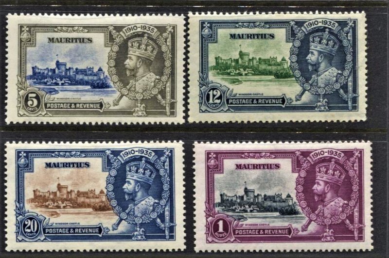 STAMP STATION PERTH - Mauritius #204-207 KGV Silver Jubilee MLH CV$54.00