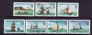 Turks & Caicos-Sc#578//594- id8-unused NH 7/15 set-Ships-1983-