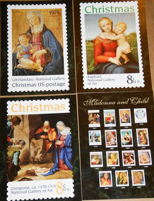 16 Unused Madonna and Child Postcards from the USPS