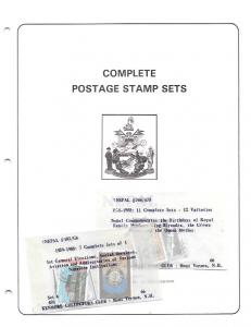 Nepal Stamp booklet with stamps included.  14 pages 8 1/2 X11 Three hole punched