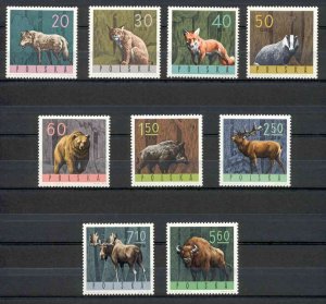 Poland - 1965 - Mi. 1635-43 (Wild animals) - MNH - OE005