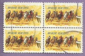 Block of 4 US Used Stamps 1528 Horse Racing #2