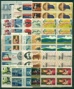 25 DIFFERENT SPECIFIC 5-CENT BLOCKS OF 4, MINT, OG, NH, GREAT PRICE! (40)