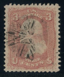 US Stamp #65 Washington 1c - PSE Cert - XF 90 - USED - RARE Starburst Cancel