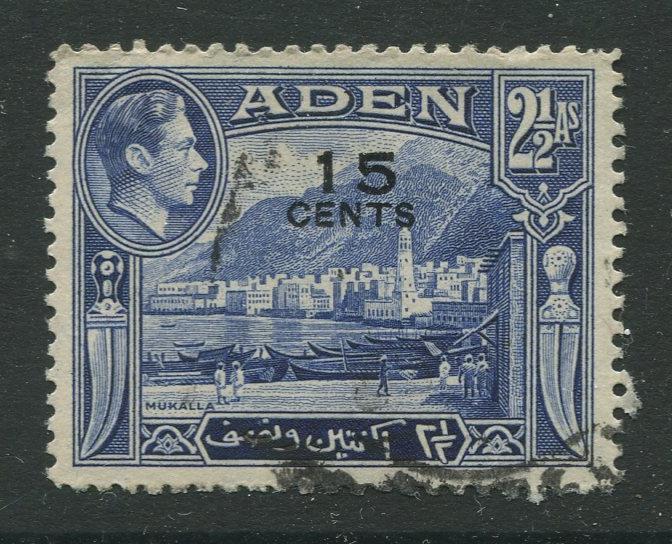 STAMP STATION PERTH Aden #38 - KGVI Definitive Overprint 1951 Used CV$1.30.