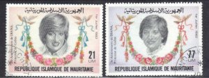 MAURITANIA SC #515-16  CTO  1982  PRINCESS DIANA   SEE SCAN