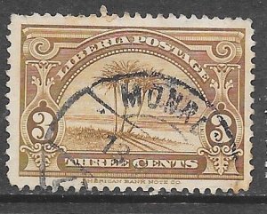 Liberia 232: 3c Palms, used, F-VF