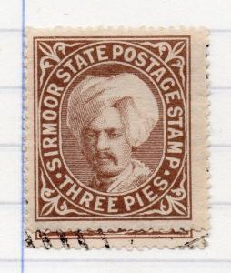 Sirmoor Indian States 1885-96 Early Issue Fine Mint Hinged 3p. 207633