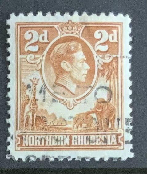 NORTHERN RHODESIA 1938 2d YELLOW SG32 USED