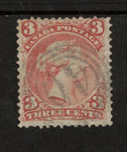 Canada #25 Used With 4 Ring 40 St Thomas ONT Cancel