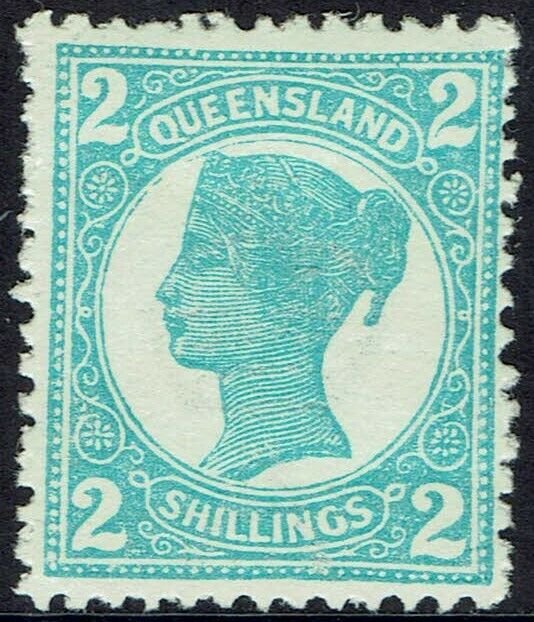 QUEENSLAND 1907 QV 2/- WMK CROWN/A 