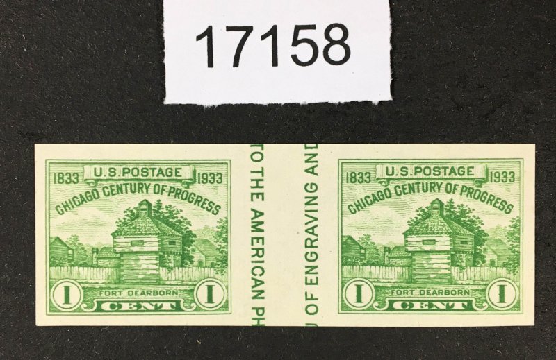 US STAMPS # 766a UNUSED NO GUM MINT NH PAIR VERTICAL GUTTER $8  LOT #17158